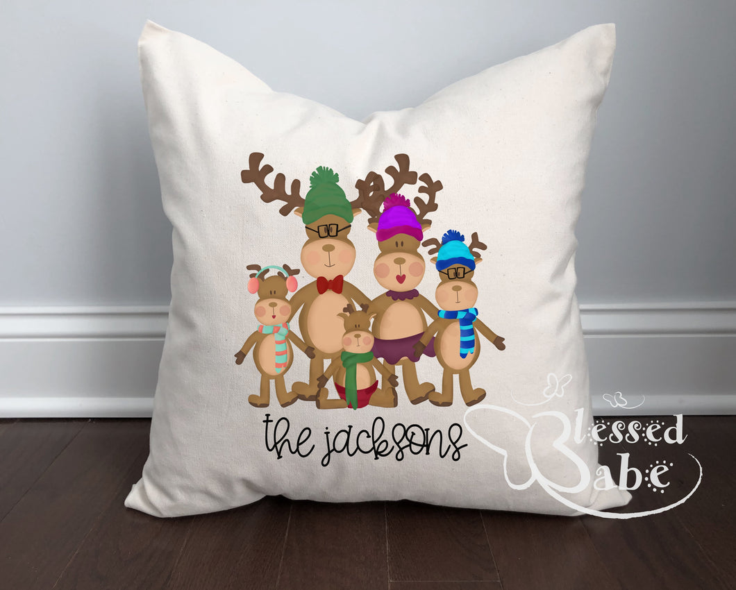 Reindeer Family Pillow