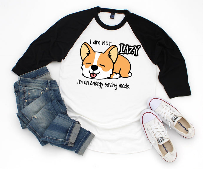 T-Shirt Black Raglan Not Lazy